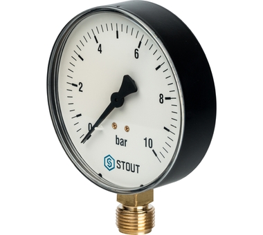 STOUT Манометр радиальный. Корпус Dn 100 мм 1/2" SIM-0010-101015