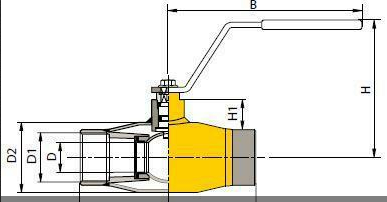 Naval DN 80 PN 25 Кран шаровой стальной сварной для газа