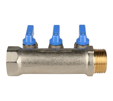 STOUT Коллектор с шаровыми кранами 1", 3 отвода 1/2" SMB 6201 011203