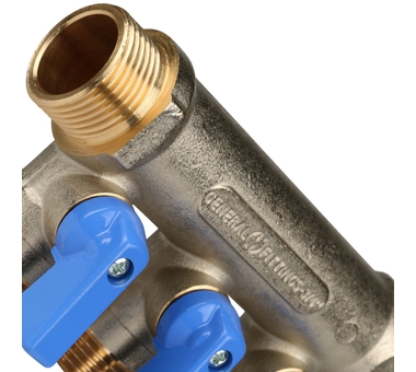 STOUT Коллектор с шаровыми кранами 3/4", 3 отвода 1/2" SMB 6201 341203