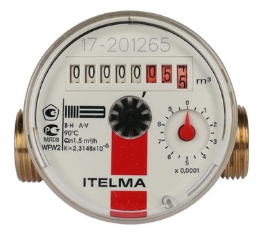 ITELMA Счетчик горячей воды WFW20.D080 Ду=15мм, L=80мм(Артикул 49547)