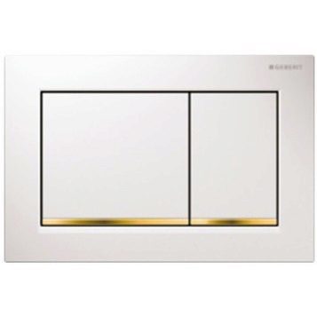 Смывная клавиша Geberit 115.883.KK.1 "Sigma 30" пластик, цвет белый/золото