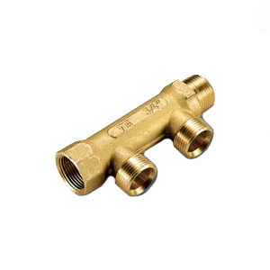 TIEMME Коллектор 3/4" с 2 отводами НР 1/2 никель 1910027/1915N050405