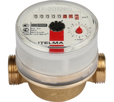 ITELMA Счетчик горячей воды WFW20.D080 Ду=15мм, L=80мм(Артикул 49547)