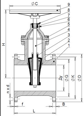 Tecofi DN125 PN10/16 Задвижка с обрезиненным клином VOC4241C-00EP0125