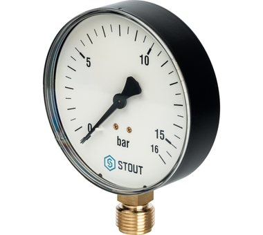 STOUT Манометр радиальный. Корпус Dn 100 мм 1/2" SIM-0010-101615