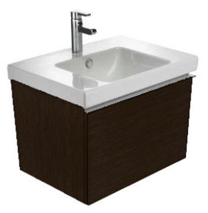 Jacob Delafon ODEON UP Керамическая раковина, тёмный дуб 700х500 мм (Е4732-00) в комплекте с тумбой