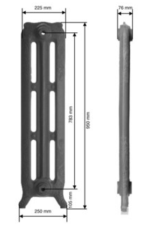 GuRaTec Apollo 970 Чугунный радиатор (1 секция)