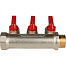 STOUT Коллектор с шаровыми кранами 3/4", 3 отвода 1/2" SMB 6200 341203