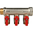 STOUT Коллектор с шаровыми кранами 3/4", 3 отвода 1/2" SMB 6200 341203