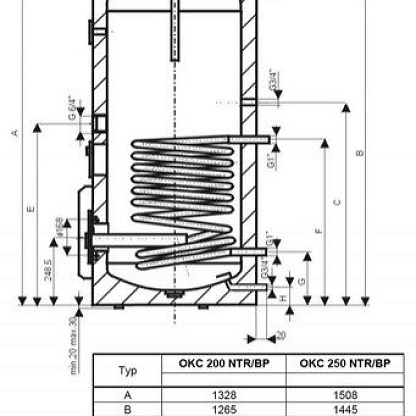 Drazice OKCE 200 NTR/2,2kW Комбинированный бойлер 1107711101
