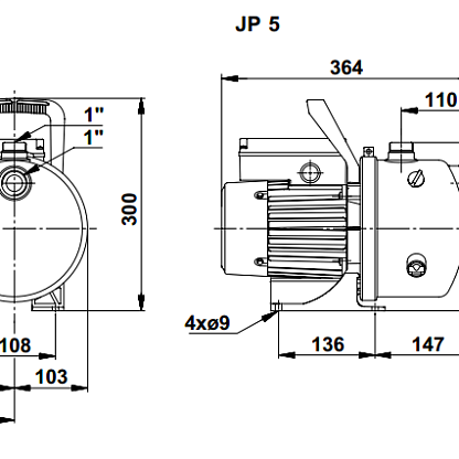Насос самовсасывающий Grundfos JP 5 (JPBooster(JPB)) 46511002
