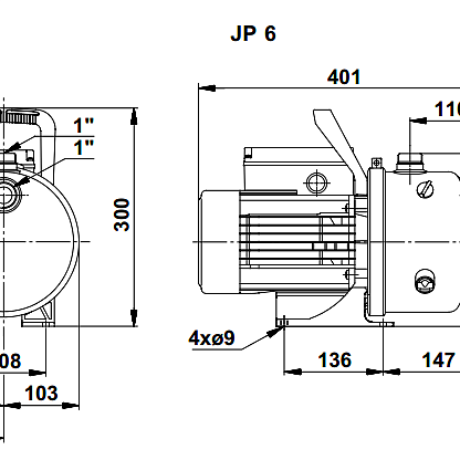 Насос самовсасывающий Grundfos JP 6 (JPBooster(JPB)) 46611002