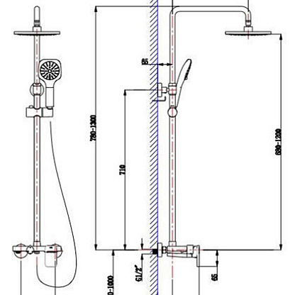 Timo LOTTA-THERMO SX-2610 color душевая стойка