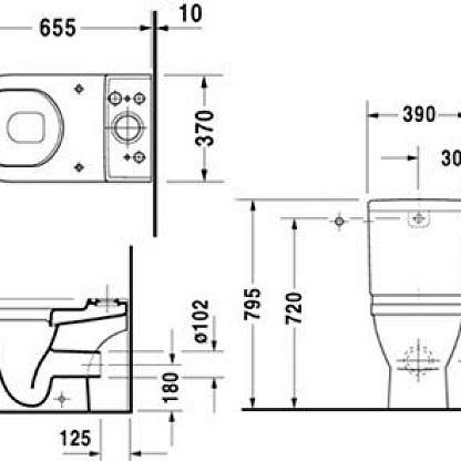 Duravit Starck 3 унитаз напольный под бачок (0920100005) 0126090000