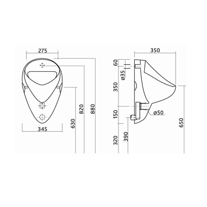 Писсуар IFO Forge RP615011000 подвесной
