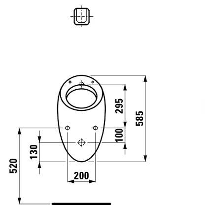 Laufen Alessi one писсуар с отверстием для крышки 4097.1.400.400.1