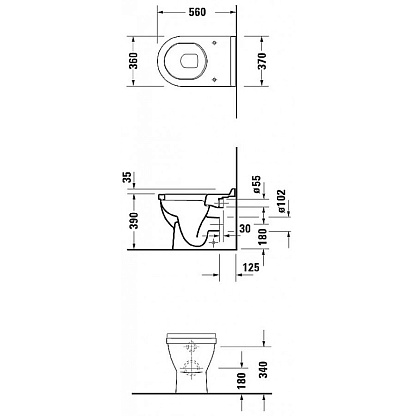 Duravit Starck 3 унитаз напольный под скрытый бачок (0124090000)