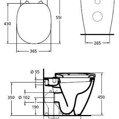 Унитаз приставной Ideal Standard Connect E803401 (Чаша)