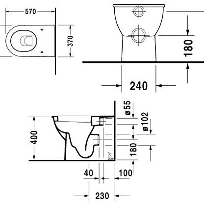 Duravit Darling New напольный унитаз под скрытый бачок (2139090000)