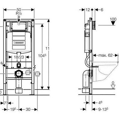 Система инсталляции для раковин Geberit Duofix 111.477.00.1 ,со скрытым трапом /50/