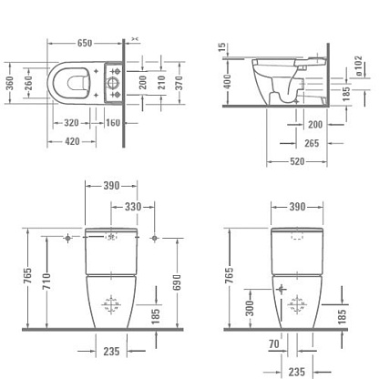 Duravit Me by Starck унитаз напольный с бачком 0920100005 (2170090000)