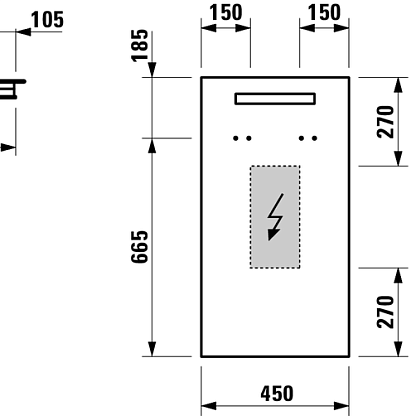 Laufen зеркало 45 см с подсветкой 4.4720.1.996.144.1
