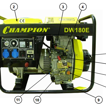Champion DW180E Сварочный дизельный генератор открытого типа