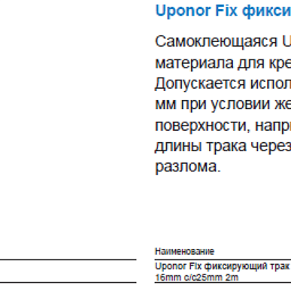 Uponor Fix фиксирующий трак U-профиль 16мм ц/ц 25мм 2м (1013127)