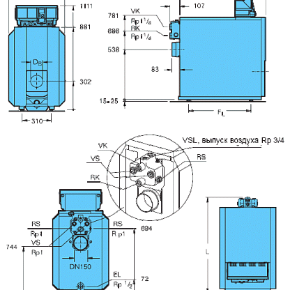 Котел комбинированный напольный Buderus Logano G215-52 WS 30008373