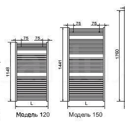 Zehnder Toga TEC-120-050/DD Chrome Полотенцесушитель из нержав. стали, электр.