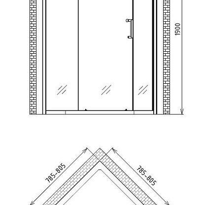 Gemy VICTORIA S30061A душевой уголок 800x800