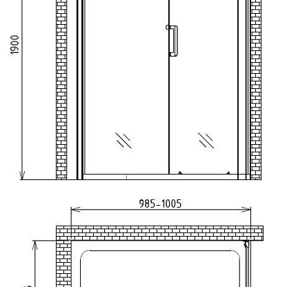 Gemy VICTORIA S30191 душевой уголок 1000x900