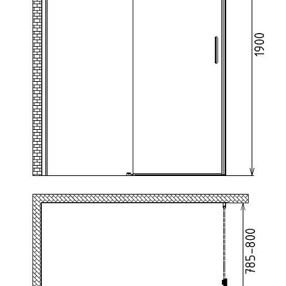 Gemy MODERN GENT S25121 L душевой уголок 1400x800
