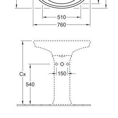 Villeroy&Boch Amadea пьедестал для раковины 7185 75  (7285 00 R1 )
