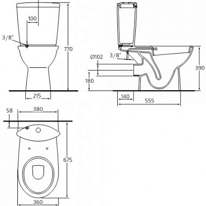 Ideal Standard Ocean унитаз напольный с бидеткой W 9066 01