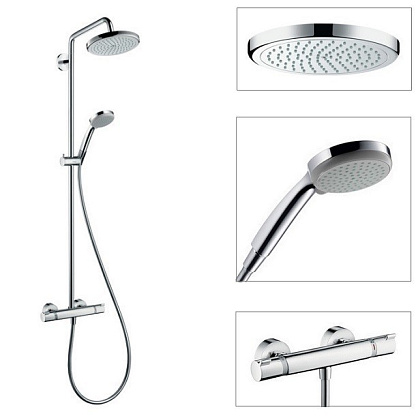 Душевая стойка Hansgrohe Croma 220 Showerpipe 27223000 с термостатом