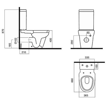 Унитаз-компакт Am.Pm C408607WH Serenity