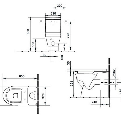 Duravit Starck 3 унитаз напольный под бачок 0920100005 (0128090000)