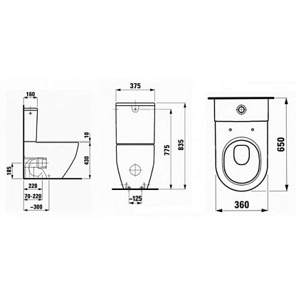 Laufen Pro-New унитаз с бачком 2995.3.000.291.1 (2595.2.000.000.1)