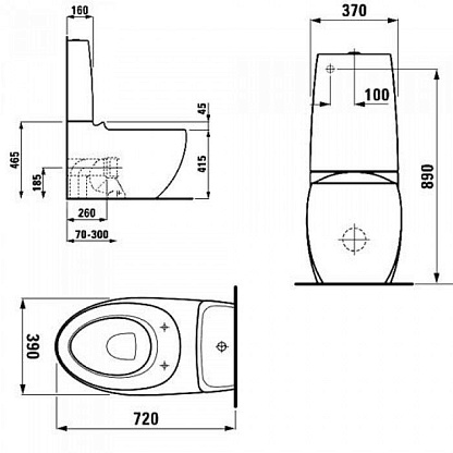 Laufen Alessi унитаз с бачком 2697.1.400.275.1 (2297.6.400.000.1)