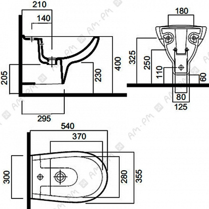 Биде подвесное Am.Pm SENSE C753411WH