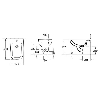 Villeroy&Boch Joice биде подвесное (5407 00 01)