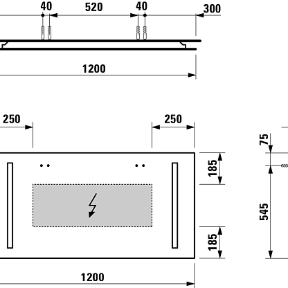 Laufen зеркало 120 см с подсветкой 4.4726.6.996.144.1