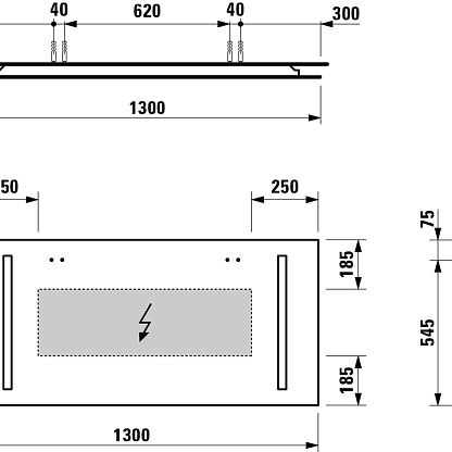 Laufen зеркало 130 см с подсветкой 4.4727.6.996.144.1