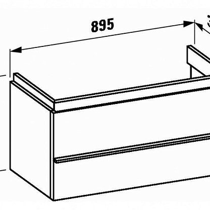 Тумба для раковины Laufen Case 89.5x37.5 см 2 ящика белый лак 4.0125.2.075.475.1