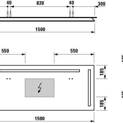Laufen зеркало 150 см с горизонт. подсветкой и сенсор. выключателем 4.4728.5.996.144.1