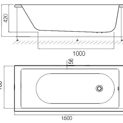 Акриловая ванна Am.Pm Sense 150х70 W75A-150-070W-A
