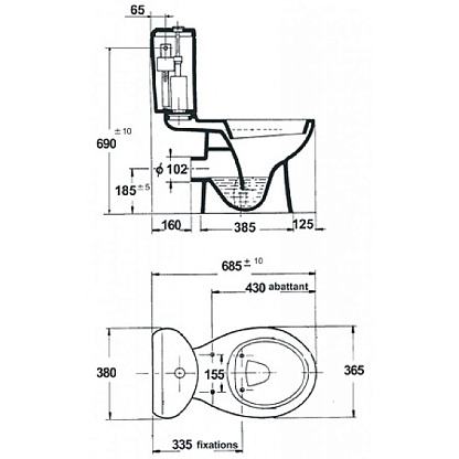 Jacob Delafon PATIO унитаз под бачок E1448 (4101G /4091G)