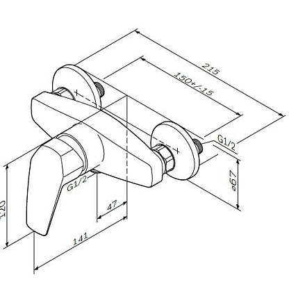 Am.Pm Gem F9020000 смеситель для душа, хром